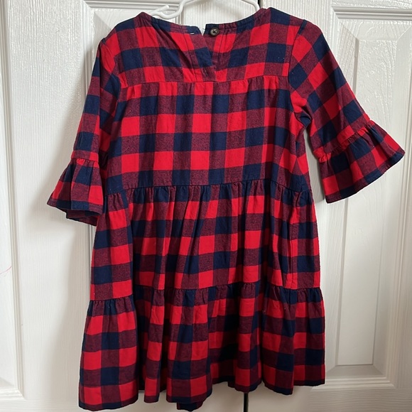 Hanna Andersson - Blue & red plaid flannel dress - 4T - Picture 3 of 4